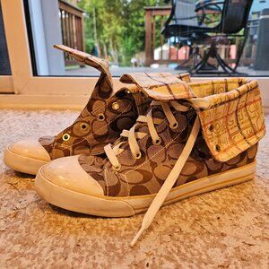 Coach Bonney Graffiti Fold Over High Top Sneakers